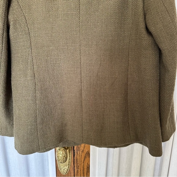 J. Jill Olive Wool Blend Tweed Relaxed Blazer Jacket - Picture 6 of 12